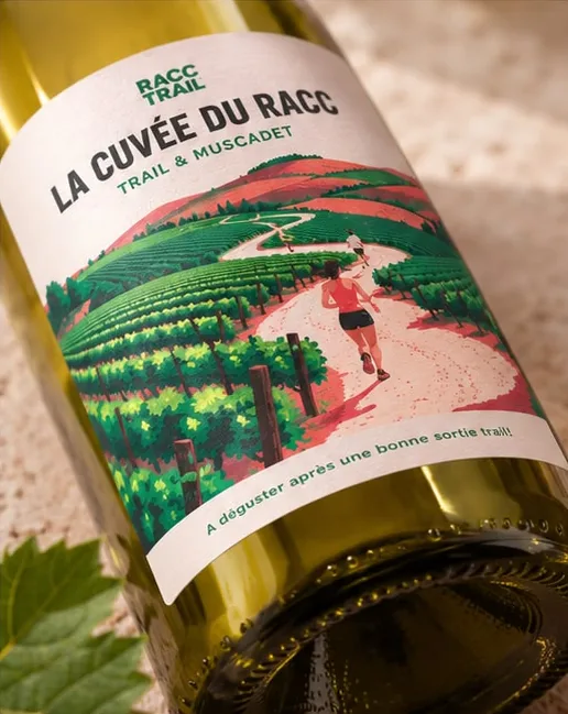 Gros plan sur l'étiquette : La Cuvée du RACC, Trail & Muscadet