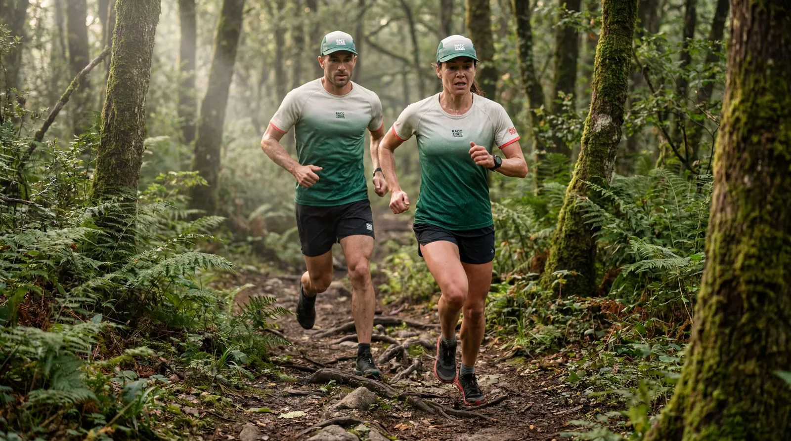Maillot officiel RACC Trail 2026-2027 porté sur les sentiers
